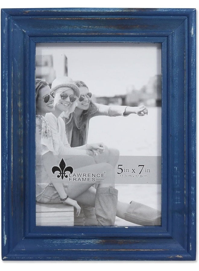 Lawrence Frames 746657 5x7 Durham Weathered Navy Blue Wood Picture Frame - Image 3