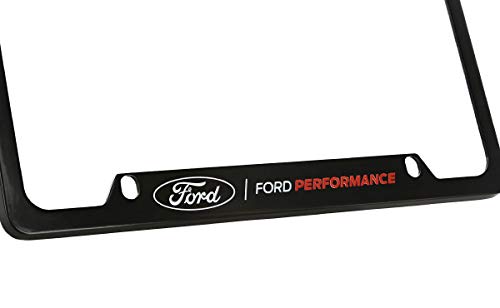 Ford License Frame Inc. Ford Performance Wordmark Black Coated Metal License Plate Frame Holder - Image 3