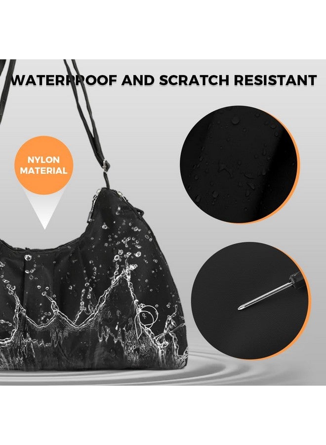 PALAY¬Æ Women Gym Bag Waterproof Nylon Carry-on Bag with Shoe Compartment Travel Duffle Bag Shoulder Bag with Adjustable Shoulder Strap Multi Use Casual Shoulder Bag for Trip, Gym, Black - Image 3