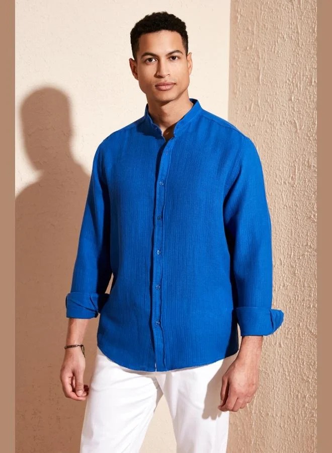 Buratti Cotton Regular Fit Mandarin Collar Shirt Men's SHIRT CF24S127702