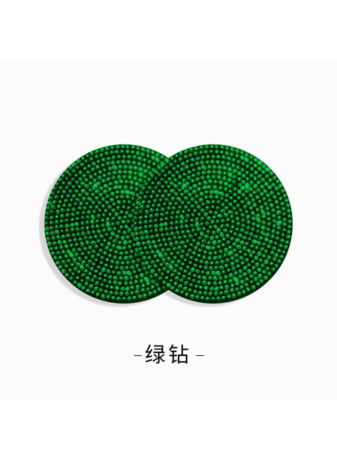 Diamond-encrusted Car Cup Holder Mat Car Storage Tray Mat, Car Interior Decoration Round Silicone Non-slip Mat, Universal