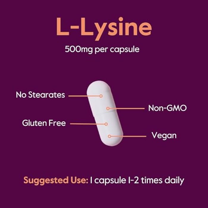 BESTVITE Filler-Free L-Lysine 500mg (240 Veg Capsules) - Vegan - No Stearates or Fillers - Non GMO - Gluten Free - No Dicalcium Phosphate - Amino Acid Supporting Skin, Lip & Immune Health* - Image 5