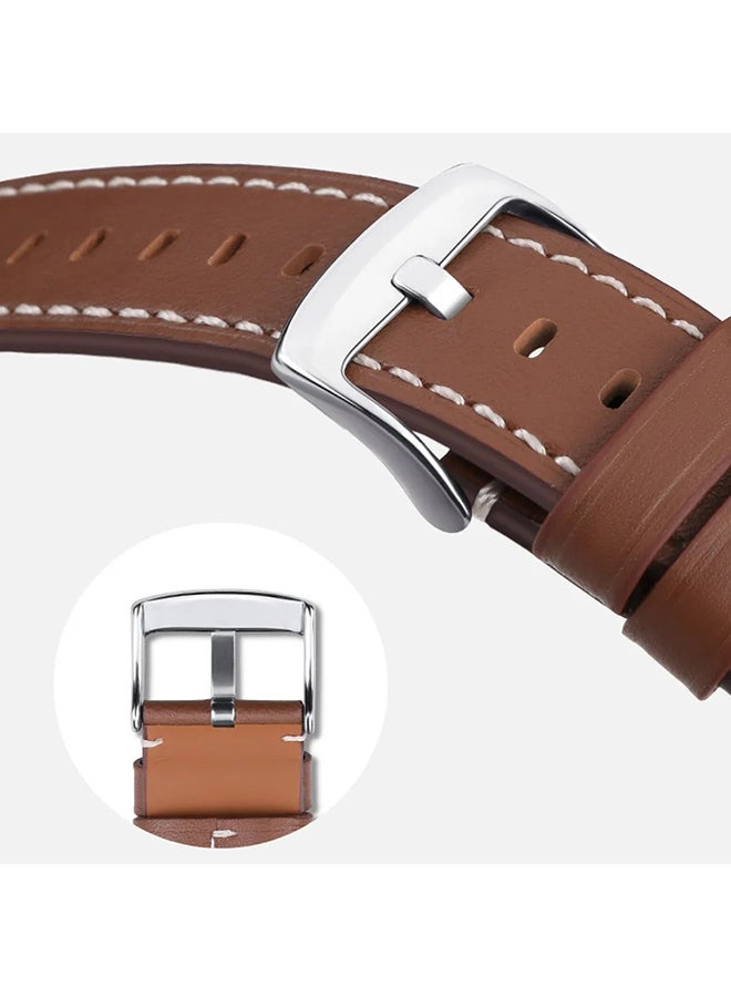 O Ozone O Ozone Leather Strap for Huawei Watch Fit 4pro/Fit 4/Fit 3, Soft Leather Sport Fitness Strap Bracelet for Men Women, Adjustable Replacement Band - Brown  - Image 4