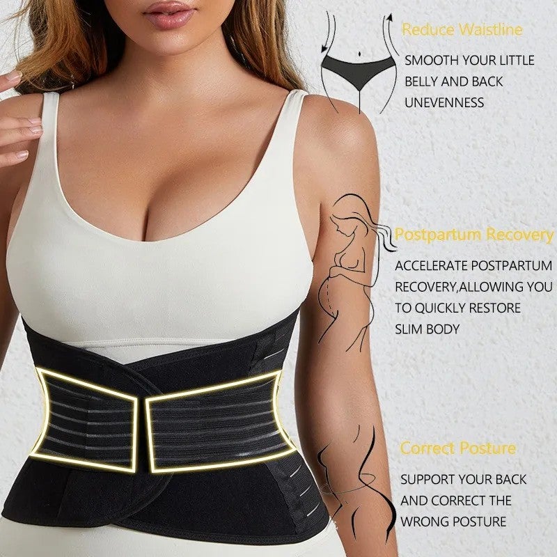 Bluejw Tummy Wrap Waist Trainer for Women - Belly Body Shaper, Postpartum Abdominal Support Pregnancy Belt, Waist Trimmer, Slimming Weight Loss Belt - Image 5