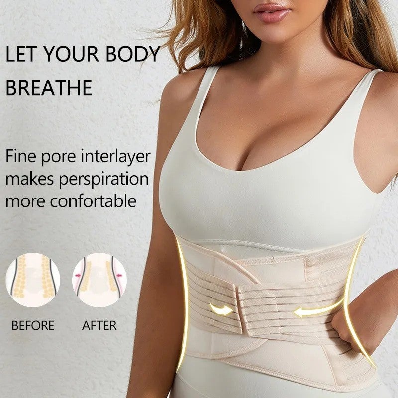 Bluejw Tummy Wrap Waist Trainer for Women - Belly Body Shaper, Postpartum Abdominal Support Pregnancy Belt, Waist Trimmer, Slimming Weight Loss Belt - Image 3