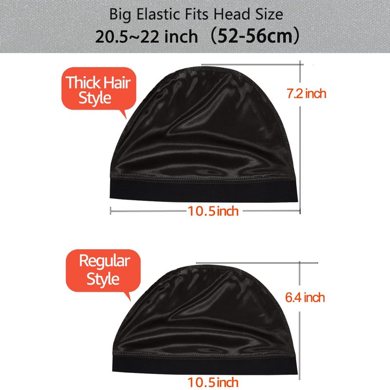 Roybens 2PCS Silky Stocking Wave Cap for Men, Good Compression Over Durag ï¼ˆThick Hair Styleï¼‰ - Image 5