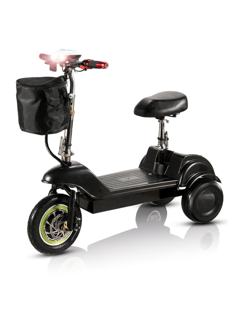 MYTOYS سكوتر كهربائي Mt730 محرك بدون فرش 350 واط سرعة قصوى 35 كم/س قيادة، ثلاث سرعات 12 بوصة إطارات في الأمام، إشارات انعطاف خلفية وامضة، سكوتر قابل للطي للتنقل 36 فولت 12Ah بطارية حمض الرصاص - Image 1