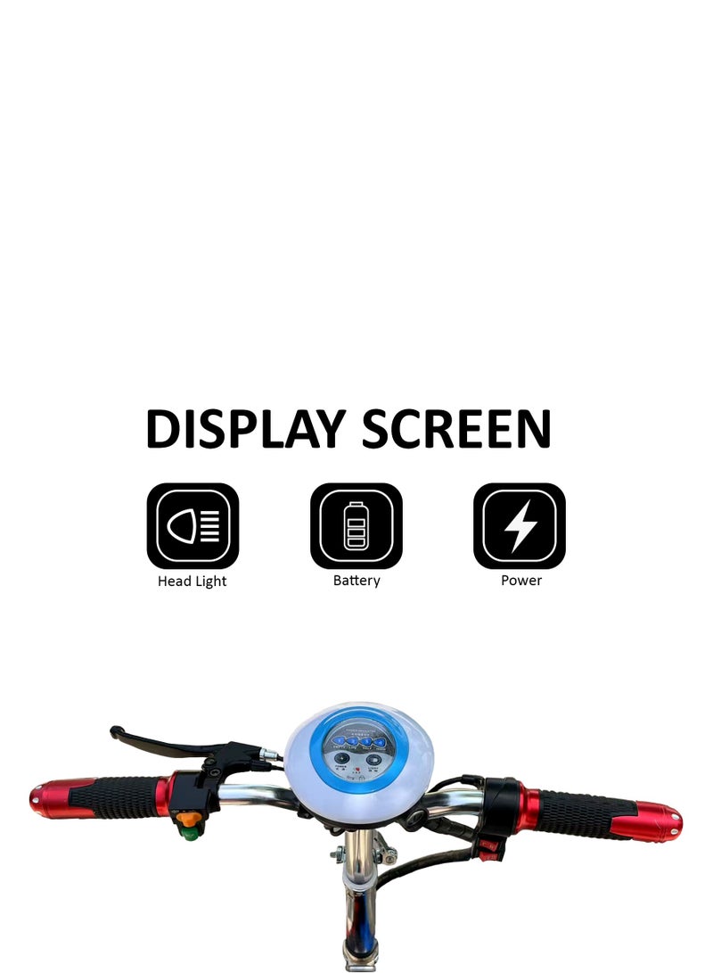 MYTOYS سكوتر كهربائي Mt730 محرك بدون فرش 350 واط سرعة قصوى 35 كم/س قيادة، ثلاث سرعات 12 بوصة إطارات في الأمام، إشارات انعطاف خلفية وامضة، سكوتر قابل للطي للتنقل 36 فولت 12Ah بطارية حمض الرصاص - Image 3