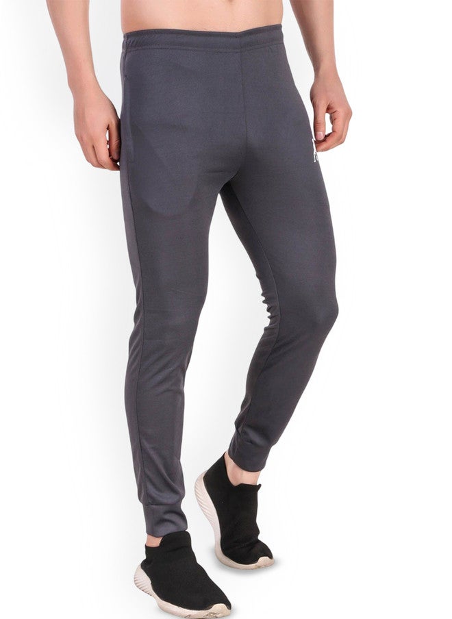 PREEN Men Slim-Fit Dry-Fit Track Pants in Dark Grey - Image 2