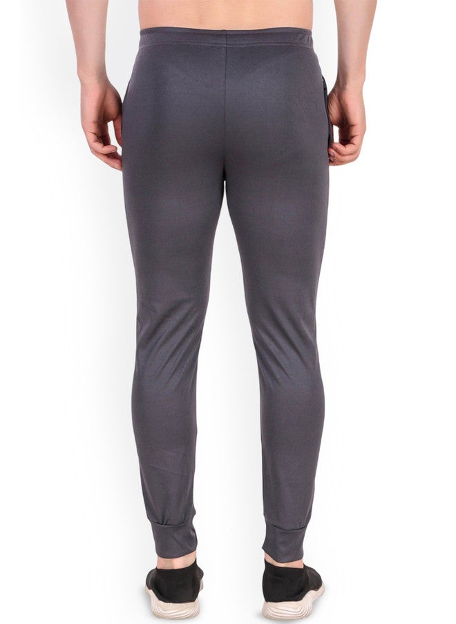 PREEN Men Slim-Fit Dry-Fit Track Pants in Dark Grey - Image 4