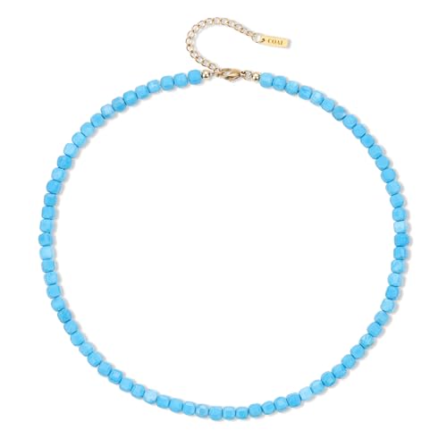 COAI Simple Beaded Necklace for Women, Turquoise Necklace for Women - Image 1