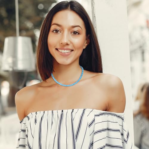 COAI Simple Beaded Necklace for Women, Turquoise Necklace for Women - Image 3
