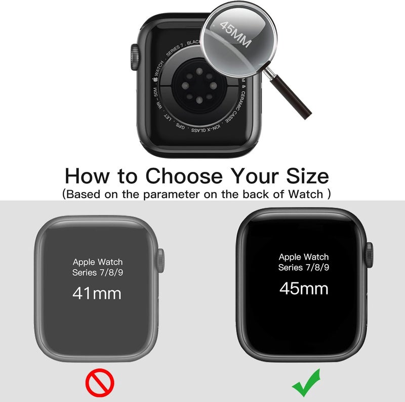 Case with Screen Protector for Apple Watch Series 9/8/7 45mm, Black | Built-in Tempered Glass, High Touch Sensitivity, Full Protection, Hard PC Design - Image 3