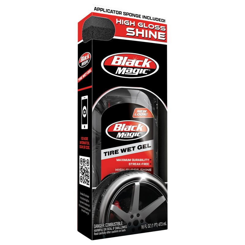 Black Magic 5072647 Tire Wet Gel, 16 oz - Thick Clinging Formula Sticks to Tires to Produce Minimal Sling and a Glossy Shine - Image 3