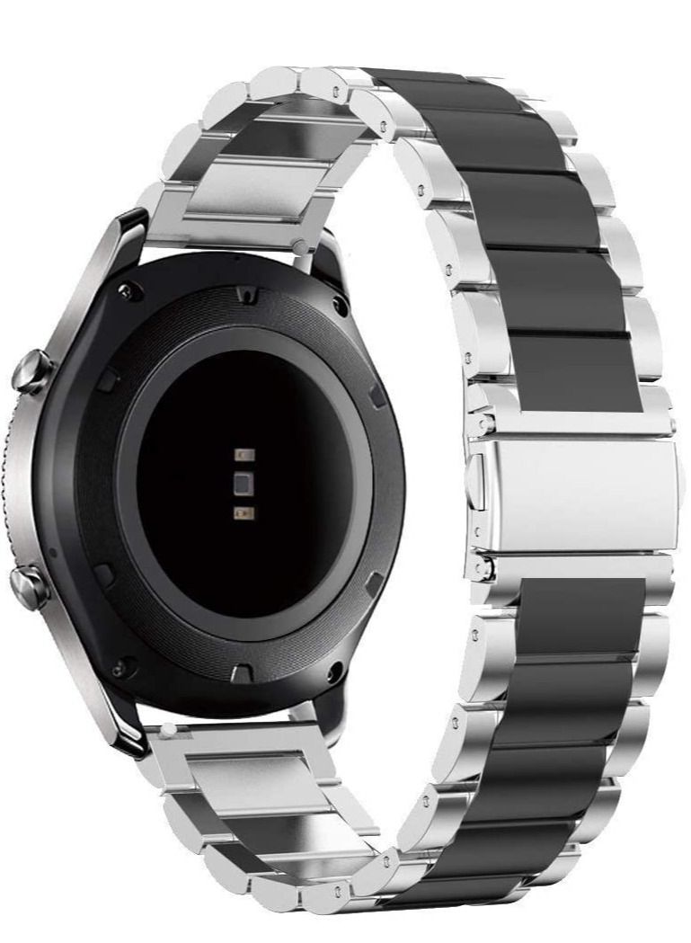 Sum-of-Best Stainless Steel Metal Replacement Gear S3 Bands (Black) 22mm - Image 1