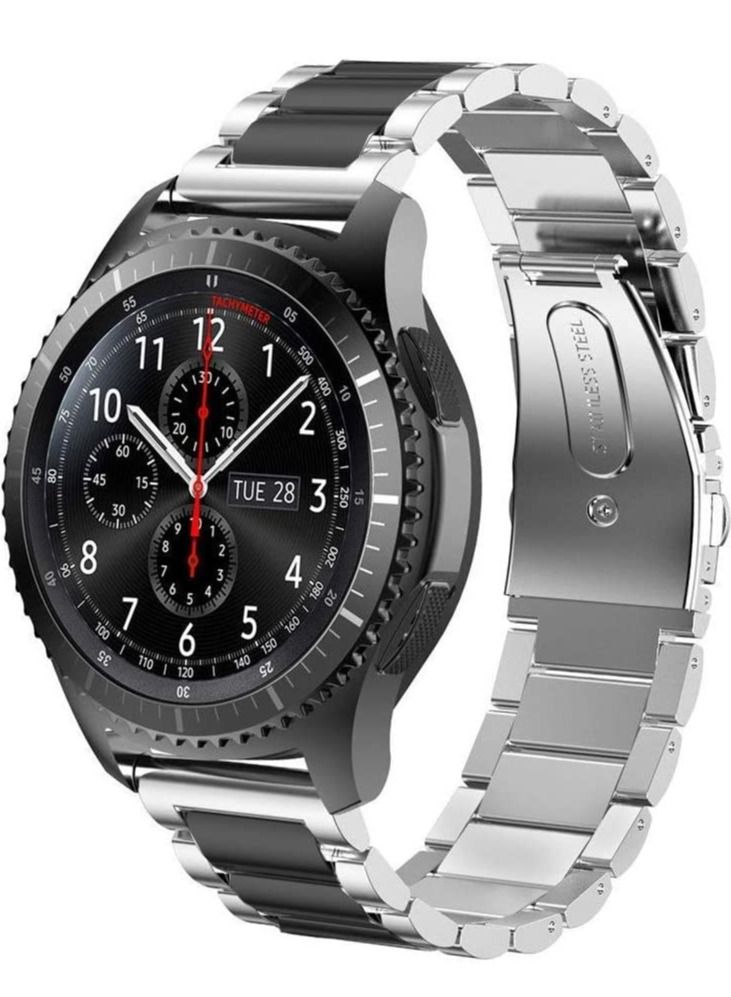 Sum-of-Best Stainless Steel Metal Replacement Gear S3 Bands (Black) 22mm - Image 2