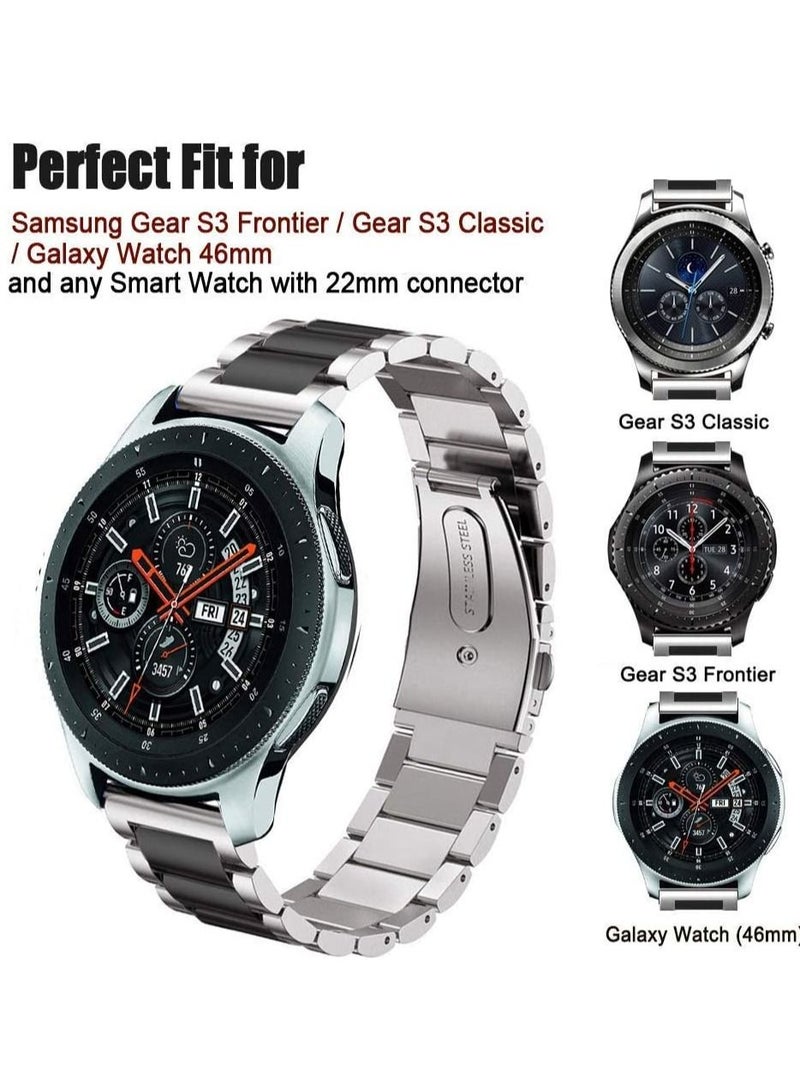 Sum-of-Best Stainless Steel Metal Replacement Gear S3 Bands (Black) 22mm - Image 5