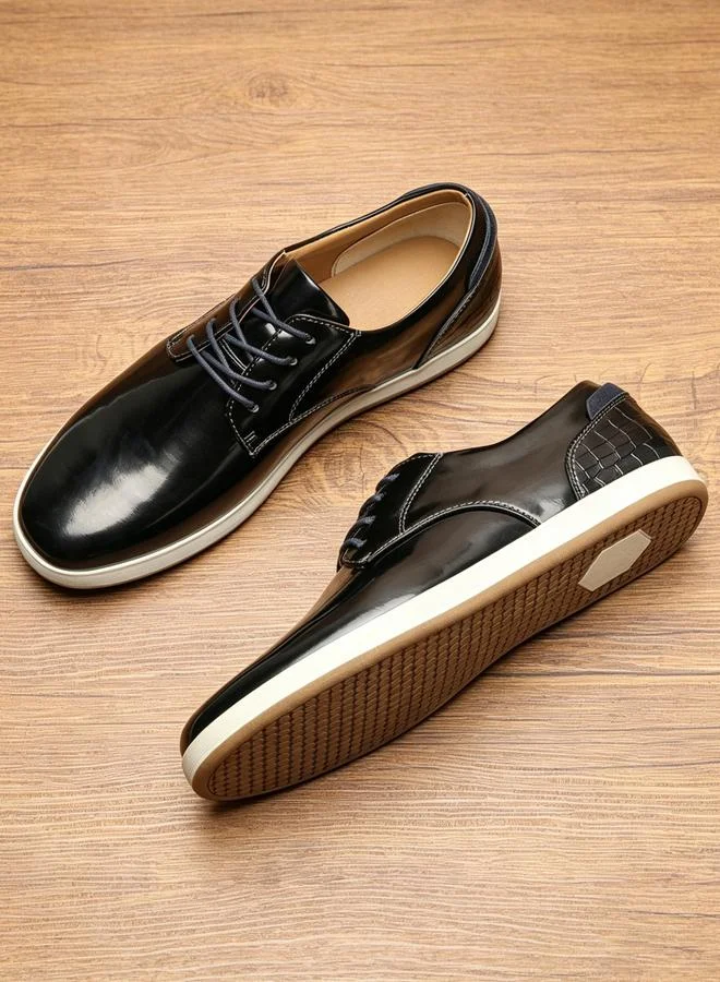 تايك تو Black Patent Casual Shoes