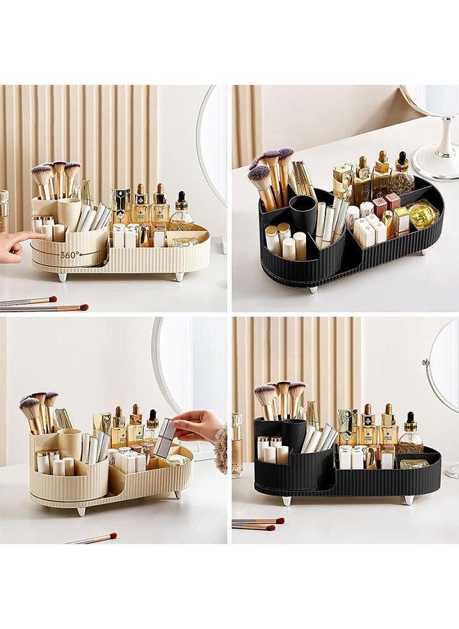 Sharpdo - Large Capacity Makeup Brush Holder,360° Rotating Makeup Organizer,9 Slot Makeup Brushes Cup,for Vanity Decor,Bathroom Countertops,Desk Storage Container,Cosmetic Display cases - Image 1
