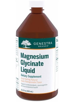 Genestra Brands Magnesium Glycinate Liquid | Supports Normal Muscle Function and Helps Metabolize Carbs and Proteins | 15.2 Fl Oz | Apple Pomegranate Flavor  - Image 1