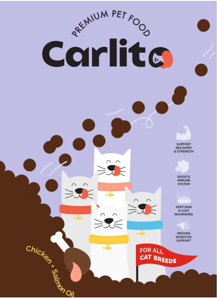 Carlito - Premium Kitten Dry Cat Food - High Protein & DHA for Healthy Growth, Skin & Coat - Small Kibble 1.5 Kilograms - Image 1