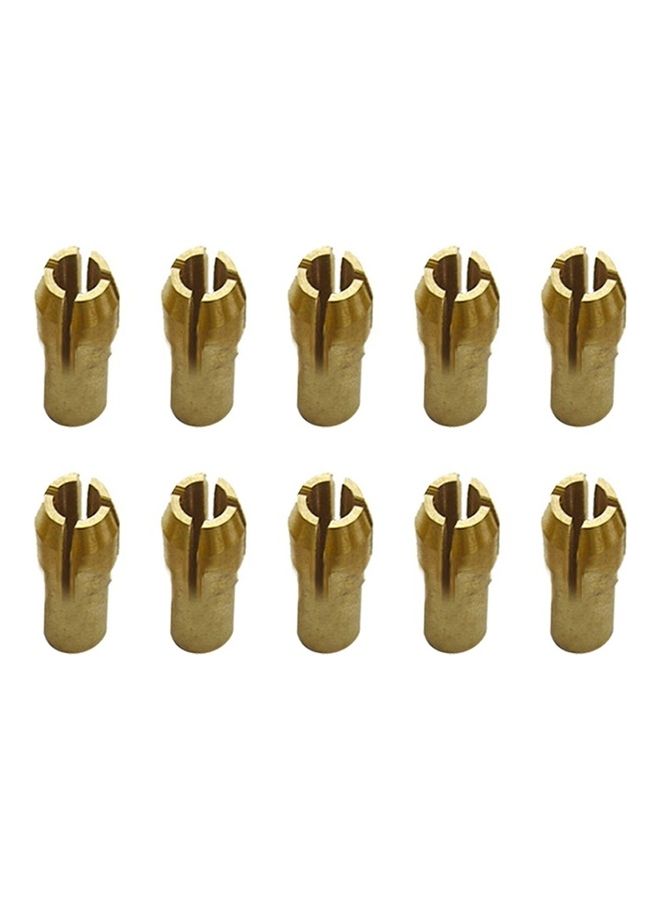 10-Piece Three-Claw Copper Clamp Nut for Electric Mill Fittings Golden - Image 1