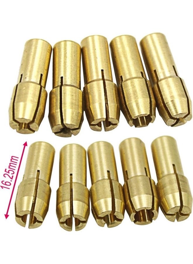 10-Piece Three-Claw Copper Clamp Nut for Electric Mill Fittings Golden - Image 3