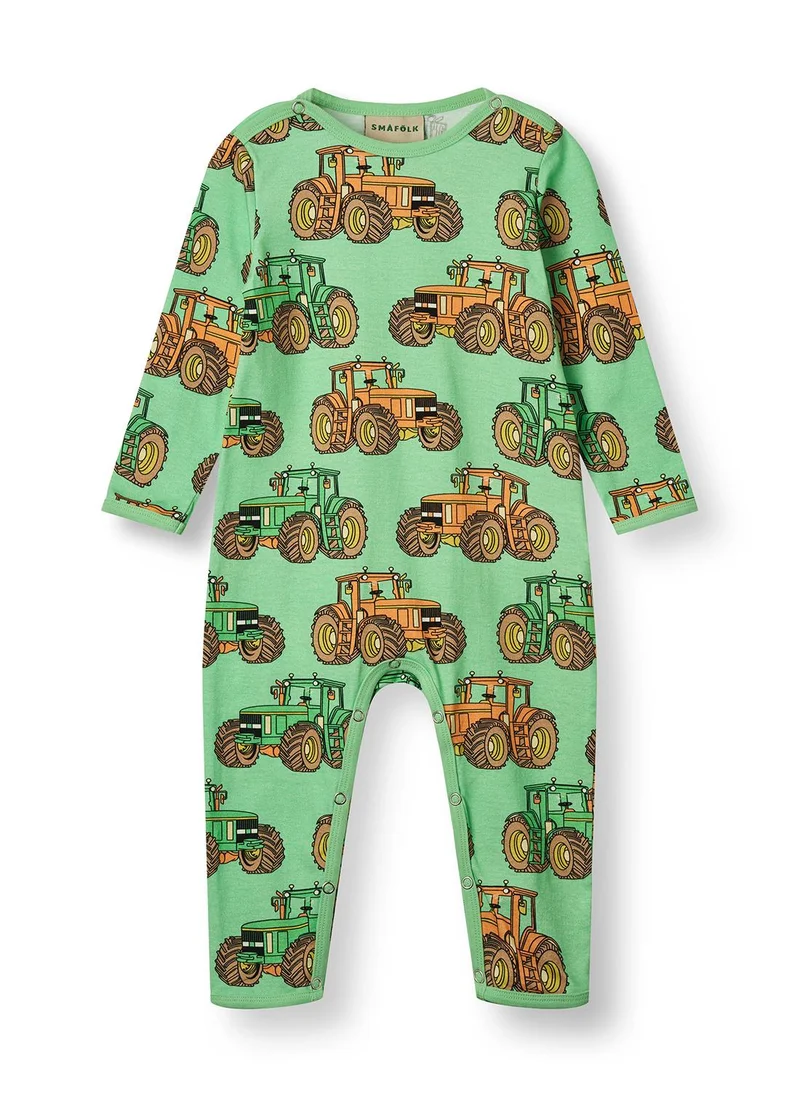 Småfolk Long-sleeved baby suit with tractors