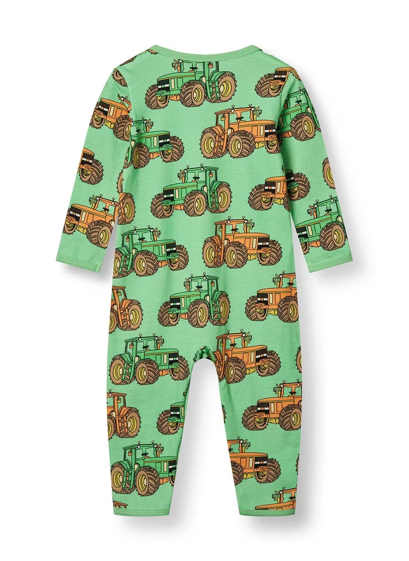 Småfolk Long-sleeved baby suit with tractors