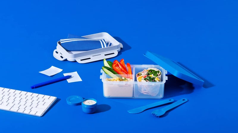LOCK & LOCK LocknLock To Go Lunch Box 1L – BPA-Free, Leak-Proof Bento Lunch Box with Compartments & Built-In Cutlery, Microwave Safe - Image 4
