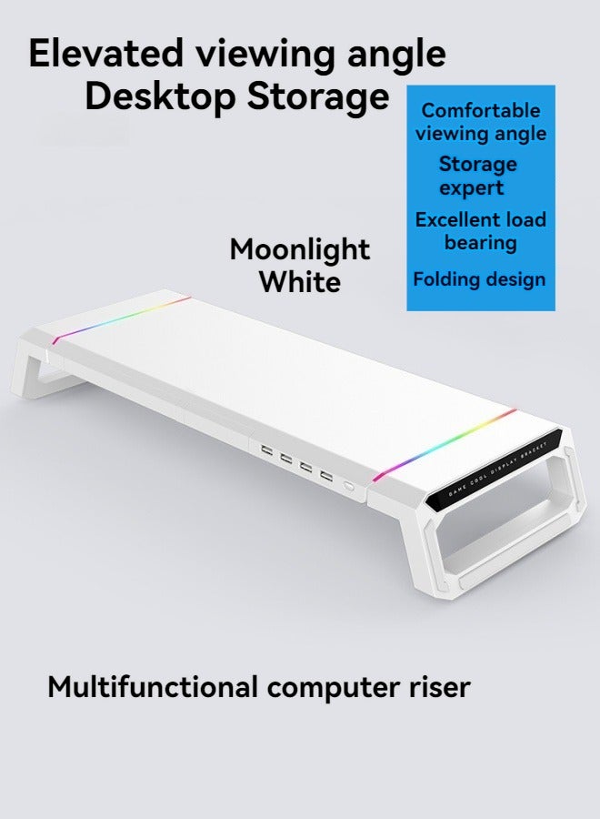 M MIAOYAN Multifunctional all-in-one monitor heightening stand laptop heightening stand RGB lighting computer stand  - Image 1