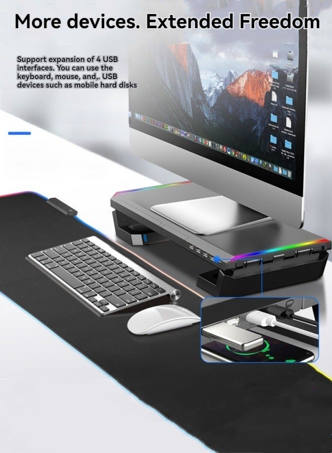 M MIAOYAN Multifunctional all-in-one monitor heightening stand laptop heightening stand RGB lighting computer stand  - Image 2