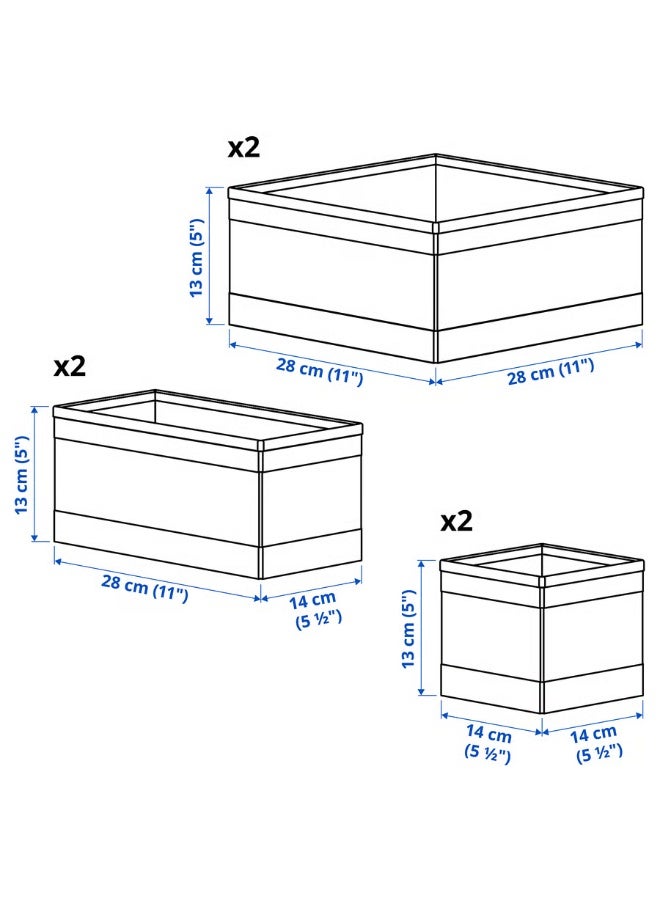 IKEA (IKEA) SKUBB Box Set of 6 – White, Foldable Drawer & Closet Organizers, Space-Saving Storage Solution - Image 4