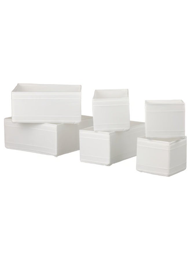 IKEA (IKEA) SKUBB Box Set of 6 – White, Foldable Drawer & Closet Organizers, Space-Saving Storage Solution - Image 2