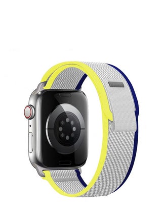 Gray with navy and yellow stripes