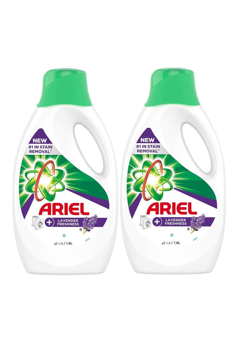 Ariel Lavender Laundry Liquid Detergent Gel 1.8L pack of 2  - Image 1