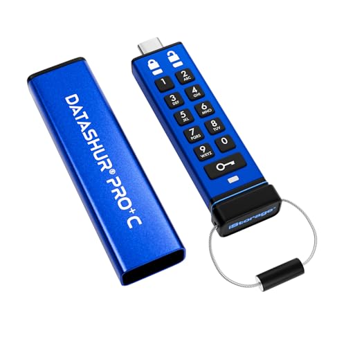 iStorage datAshur PRO+C 32GB | Secure USB Type-C Memory Stick | FIPS 140-3 Level 3 Certified | PIN Protected | Type C-A Adapter Included. - Image 1