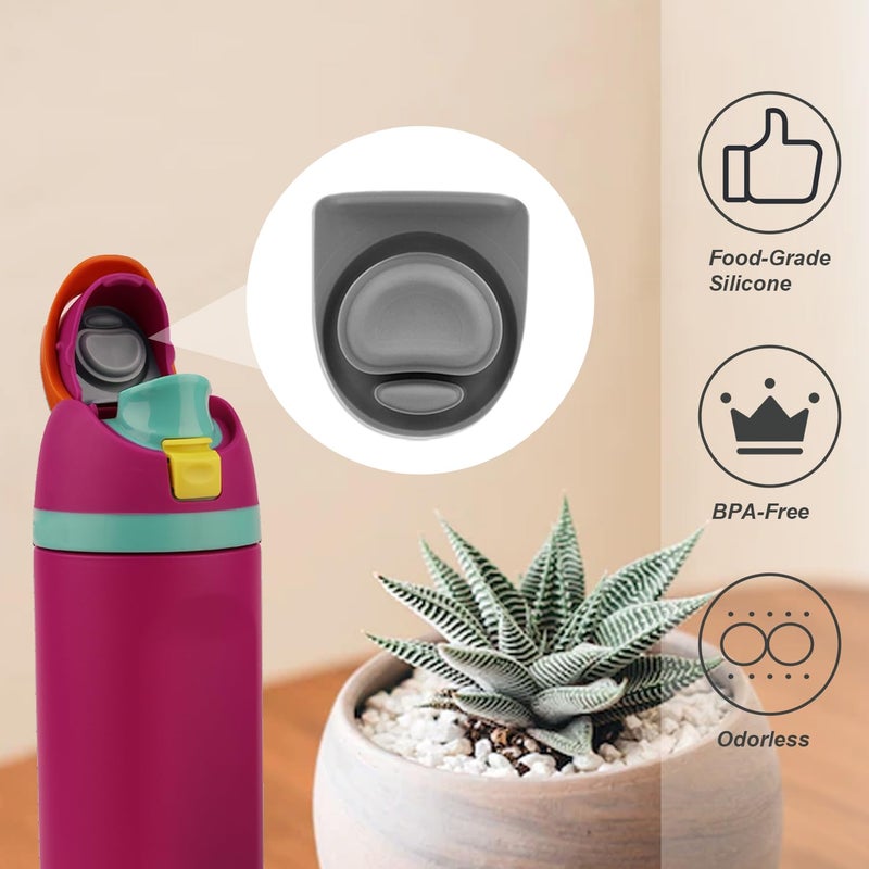 PEUTIER 3pcs Replacement Stopper Compatible with Owala FreeSip 24oz 32oz, BPA-Free Silicone Water Bottle Lid Gaskets Replacement for 19/24/32/40oz Bottle Mouth Cap Stopper Seal Parts Accessories (Grey) - Image 5