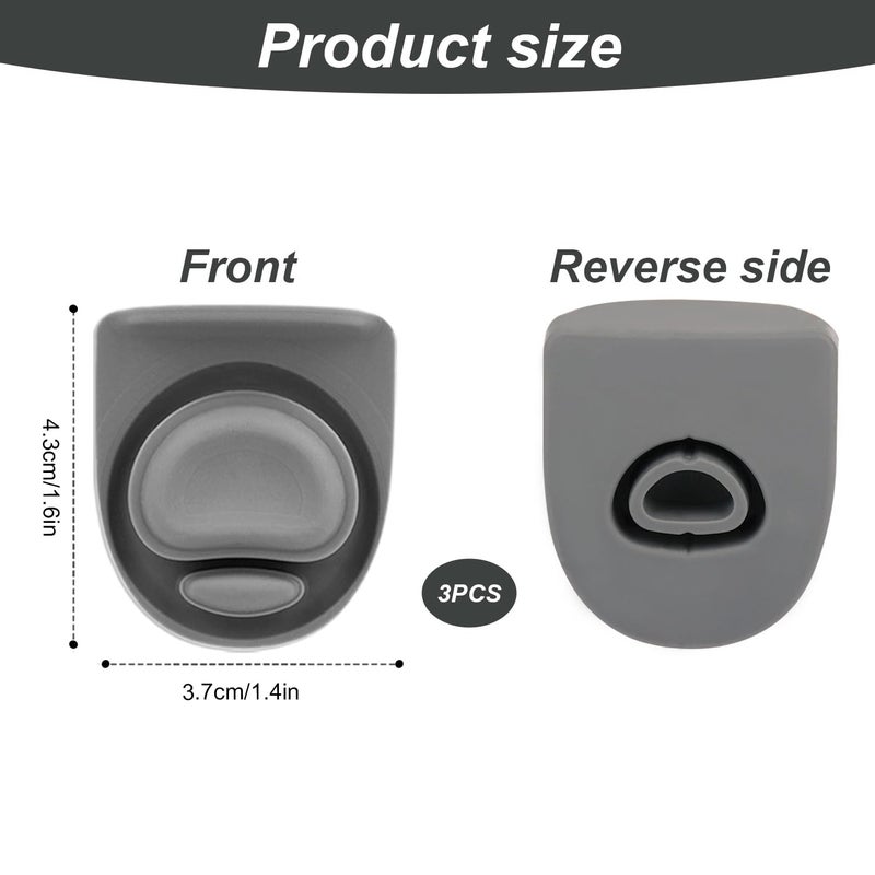 PEUTIER 3pcs Replacement Stopper Compatible with Owala FreeSip 24oz 32oz, BPA-Free Silicone Water Bottle Lid Gaskets Replacement for 19/24/32/40oz Bottle Mouth Cap Stopper Seal Parts Accessories (Grey) - Image 2