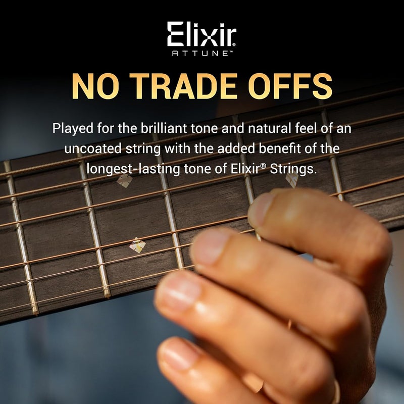 Elixir ATTUNE Acoustic Guitar Strings, Phosphor Bronze, Medium 13-56 - Image 3