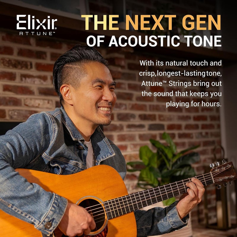 Elixir ATTUNE Acoustic Guitar Strings, Phosphor Bronze, Medium 13-56 - Image 5