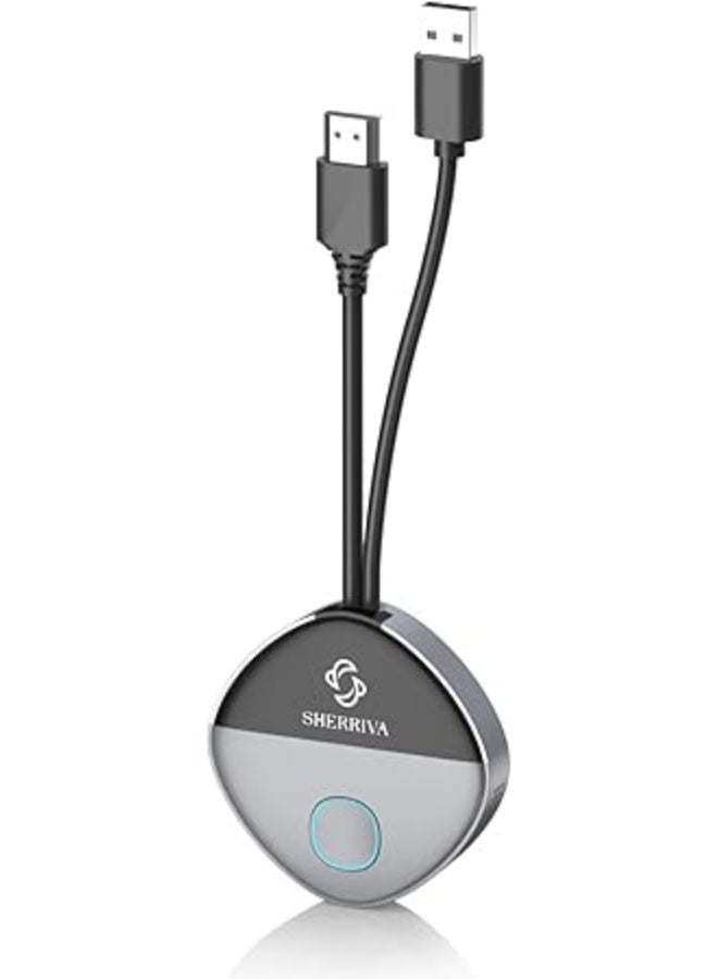 SHERRIVA Wireless HDMI Transmitter Only, Requires Receiver, 1080P@60Hz, 328FT Range, 0.05s Latency, 2.4G+5G Dual‑Band, Plug & Play, Audio & Video Streaming for Laptop, PC, PS5, Xbox, Switch - Image 1
