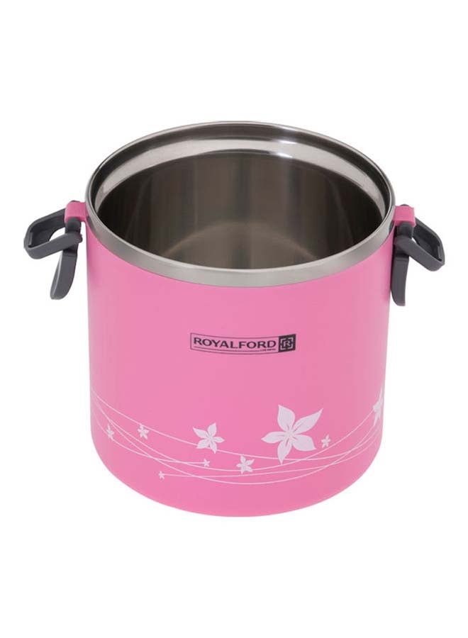 Royalford 2 In 1 Stainless Steel Lunch Box Pink 1.8Liters - Image 3
