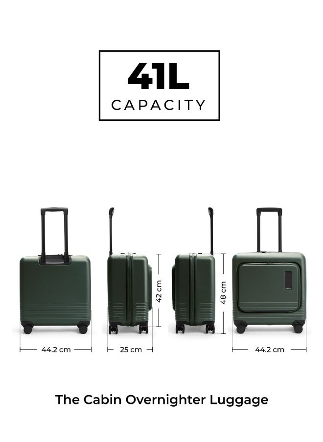 Mokobara - MOKOBARA The Cabin Overnigher Luggage Small Poly-Carbonate Hard Sided 8 Hinomoto Wheels Cabin Suitcase Trolley (Green) - Image 1
