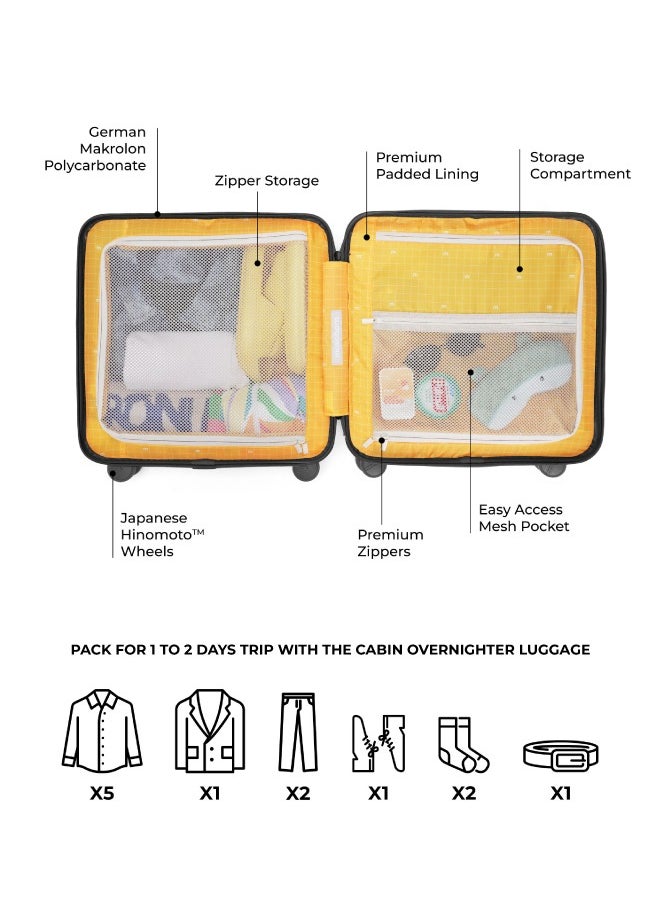 Mokobara - MOKOBARA The Cabin Overnigher Luggage Small Poly-Carbonate Hard Sided 8 Hinomoto Wheels Cabin Suitcase Trolley (Green) - Image 1