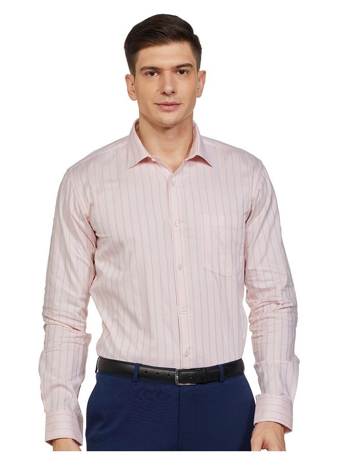 Park Avenue Park Avenue Men's Stripe Slim Fit 1 (PMSX17133-E2_Light Orange  - Image 1