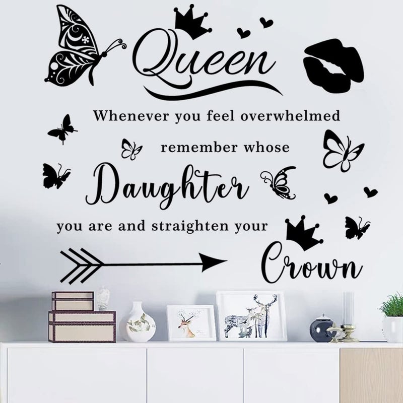 Wall Sticker Room Decor Vinyl Wall Decals Sayings Art Lettering Wall Stickers  Murals Queen Inspirational Wall Decor Sticker for Teen Girls Bedroom Living Room Wall Quotes Stickers Home Decorations