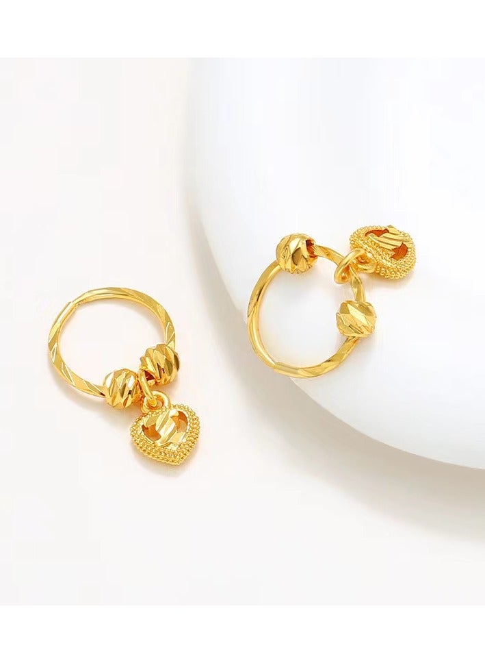 XUPING 2PCS Heart Hoop Earrings ewelry Hoop Earrings For Women 24K Gold Color Earrings Jewelry Teen Gift - Image 4