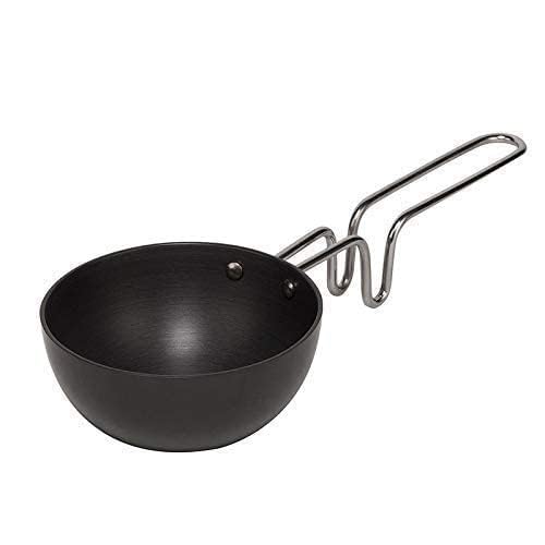 Tendula Iron tadka pan Fry panThalipu karandi with Handle LohaLohalokand unbraeakable Heavy Gauge Long Grip1Pcs Black Tadka Fry pan - Image 1