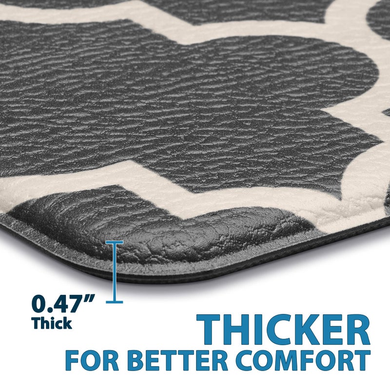 ComfiLife Kitchen Mats for Floor (2 PCs) â€“ Cushioned Anti Fatigue Kitchen Rug for Comfortable Standing â€“ Waterproof, Easy Clean, Non-Slip, Thick Kitchen Mat Set for Home, Office, Sink, Laundry (Gray) - Image 4